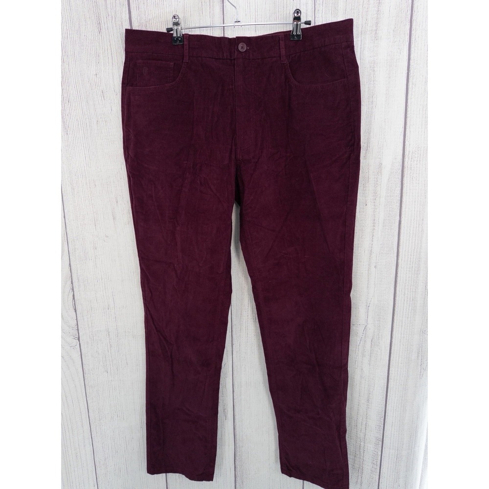 Holderness & Bourne Pants Mens 36x32 Burgundy Corduroy Baxter Tailored Fit Golf